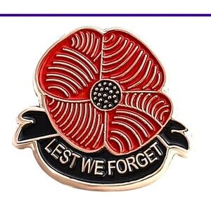Lest We Forget Pins Brooch Remembrance Red Poppy Pin Lapel Memorial Day Veterans